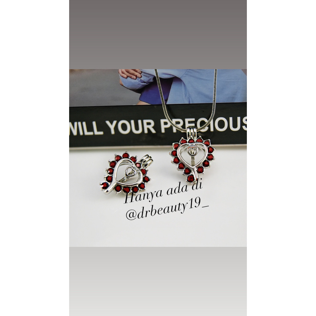 (READY STOK) Liontin mutiara air tawar / Liontin tempat mutiara air tawar / Kalung mutiara air tawar