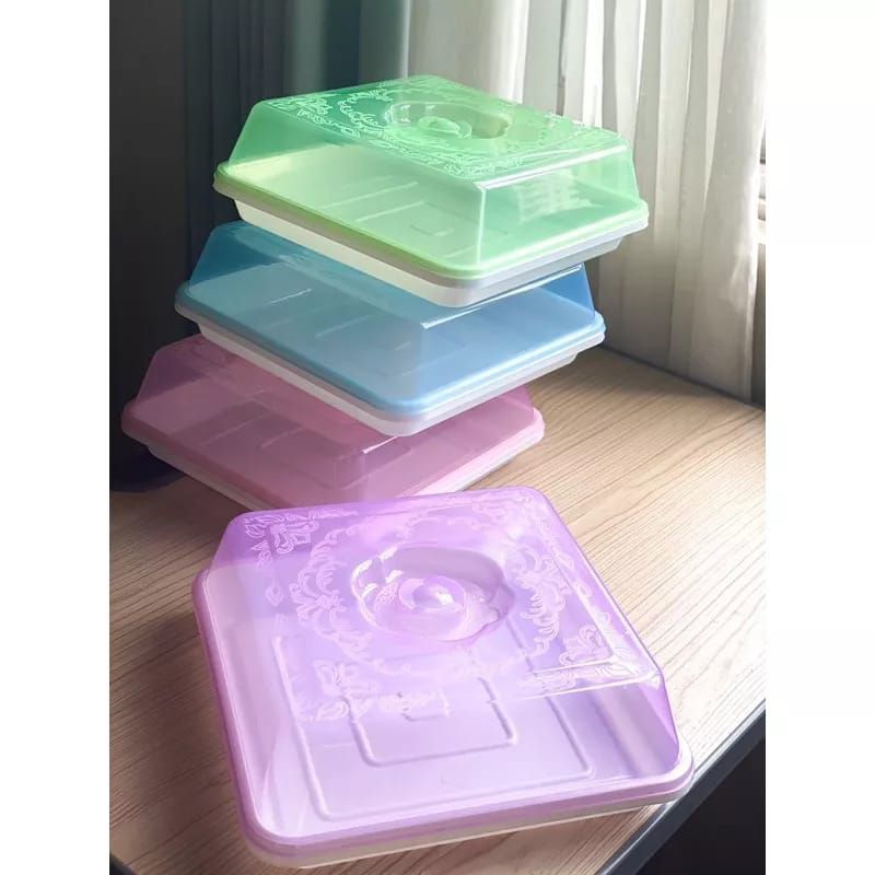 Tempat Roti Kue Rotari Segi VALENTINO | tempat roti plastik | Tempat Gorengan | Tempat Kue