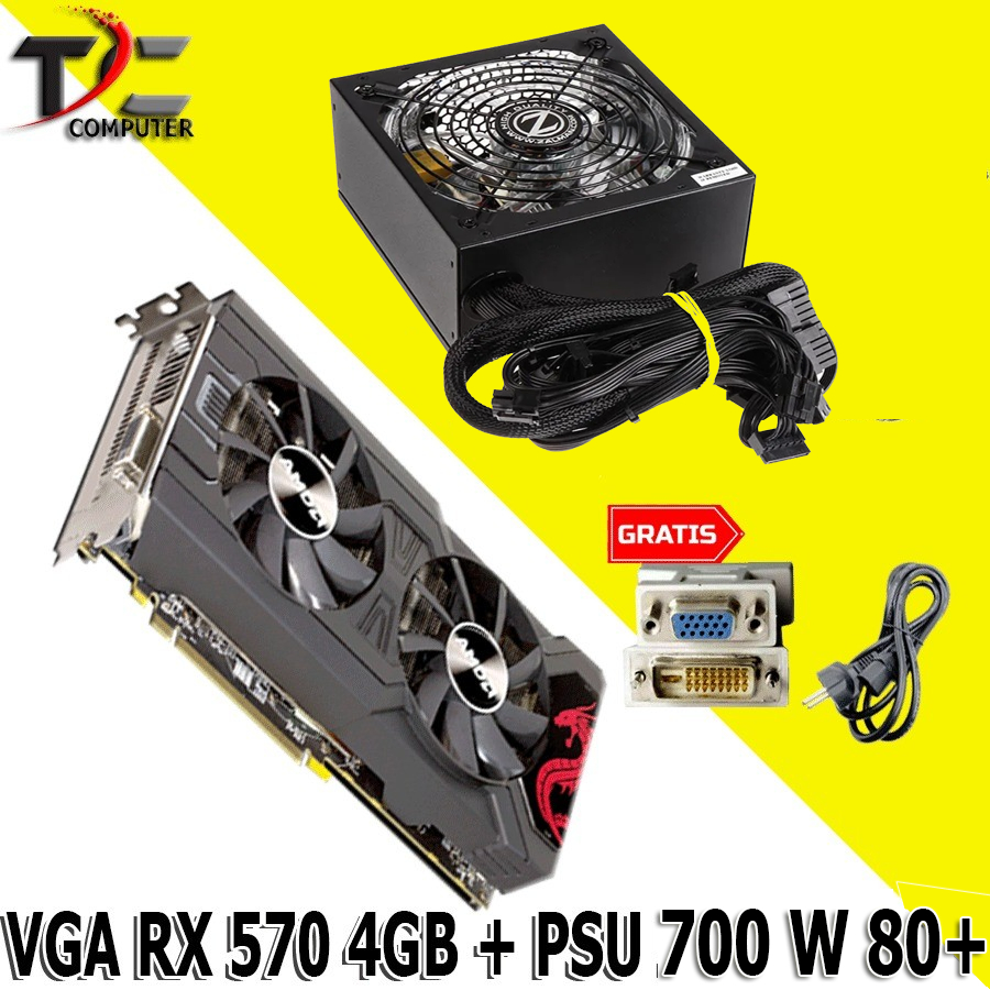 VGA CARD RX570 PLUS PSU POWER SUPPLY 700 WATT/700 W 80+ Zalman