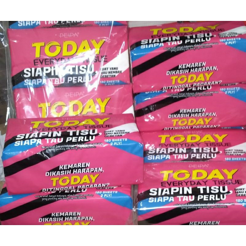 [SR-Mart] Tisu TODAY 2 ply 180 sheet (1 paket isi 3 Bh)