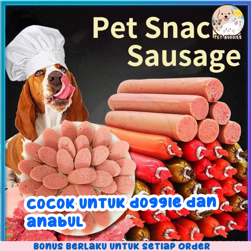 TERMURAH! Sosis Hewan 15gr Pet Sausage Cemilan Bergizi Multivitamin Snack Anjing/Kucing