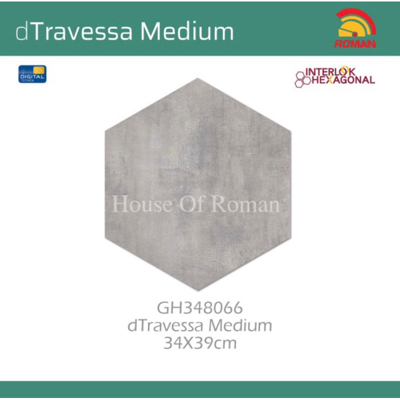 Keramik Roman Hexagonal dTravessa/Keramik Teras Segienam/Lantai Keramik Segi Enam