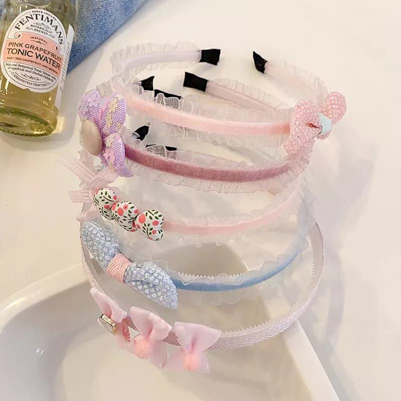 Bando Anak MOtif Pita Bunga Mutiara Gaya Korea Import