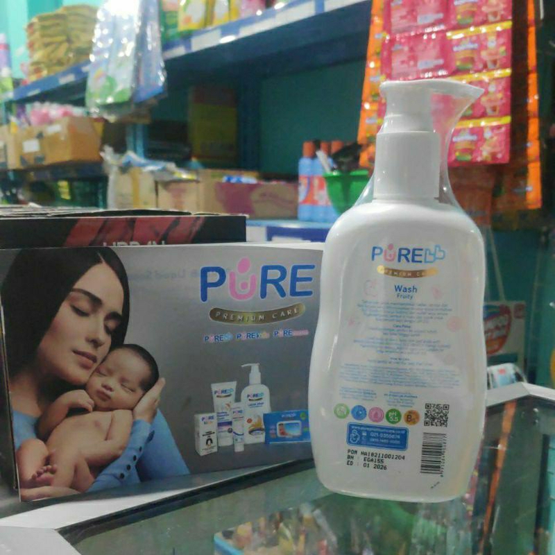 PureBB Premium Care Wash 2in1 Fruity Freshy Refil 450ml - 230ml Pump Hair &amp; Body Wash Sabun mandi cair dan Shampoo sampo bayi For Normal to Sensitive Skin kulit kepala