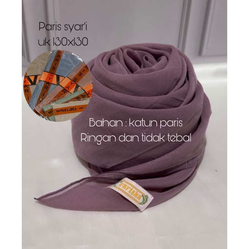 JILBAB SEGIEMPAT PARIS SYAR’I / KERUDUNG SEGIEMPAT PARIS JUMBO 130x130