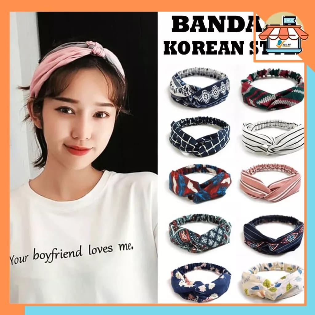 COD Bandana Motif Wanita Bando berbagai macam motif Fashion Korea Produk Import Murah