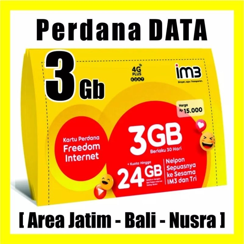 PERDANA INDOSAT 3GB USAGE JATIM BALI NUSRA