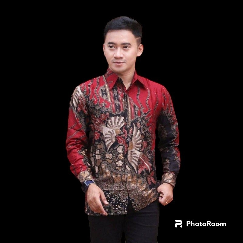 PROMO 3.3 MEN SALE BAJU BATIK PRIA POLOSAN LENGAN PANJANG PRIA PAKAIAN DINAS PNS KERJA SIZE MLXL