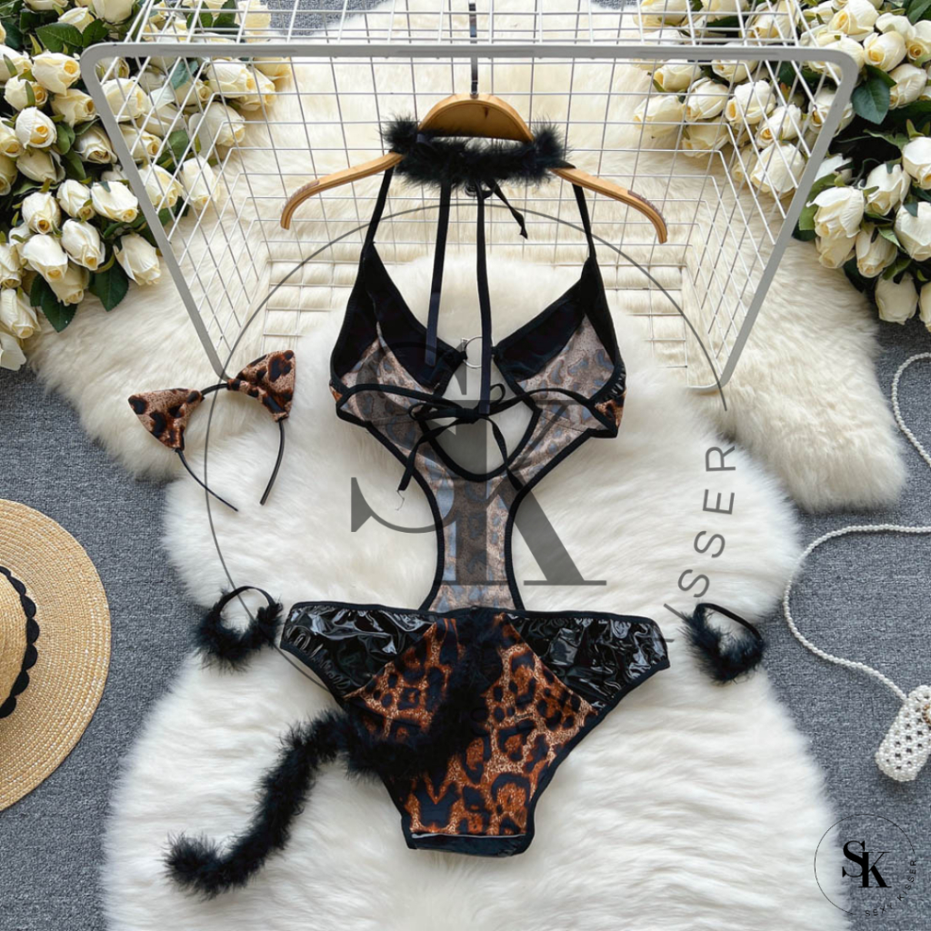 BL1609 LIMITED Sexy Lingerie Leotard LEOPARD  PRITED