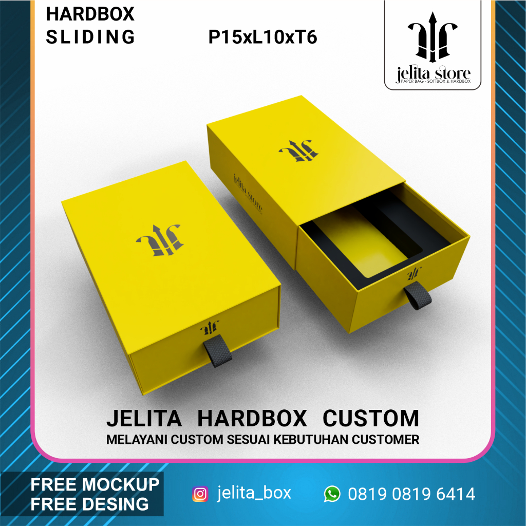 

HARDBOX 15x10x6 CUSTOM - GIFT BOX - BOX HAMPERS - KADO - PREMIUM BOX - SLIDING BOX