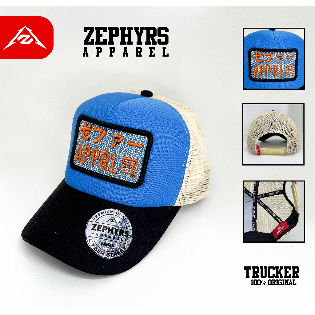 TOPI TRUCKER BORDIR ZEPHYRS KANJI JAPAN