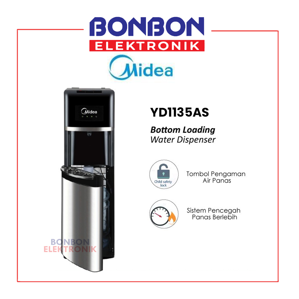 Midea Dispenser Galon Bawah YD1135AS / YD-1135AS Stainless Steel