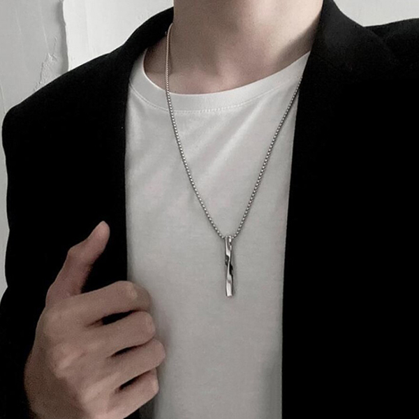 kalung fashion pria wanita hip-hop twisted pendant necklace jka261(2f5)