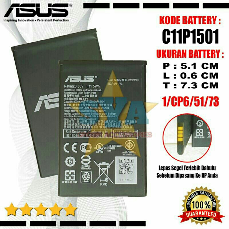 Baterai Battery ASUS Zenfone Selfie 2 Laser Z00UD Z00LD C11P1501