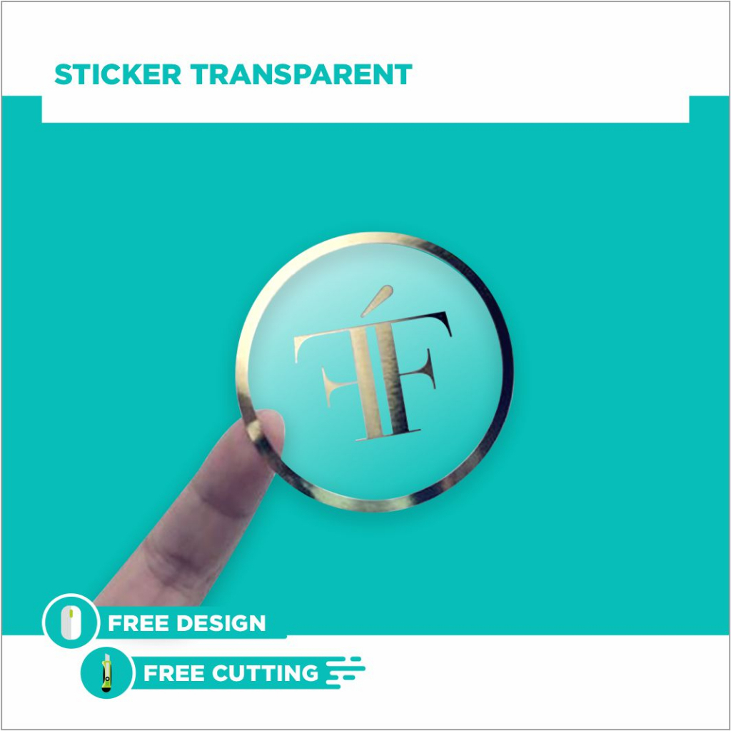 

Stiker Label Brand/Kemasan Custom Design Bahan Transparan A3+