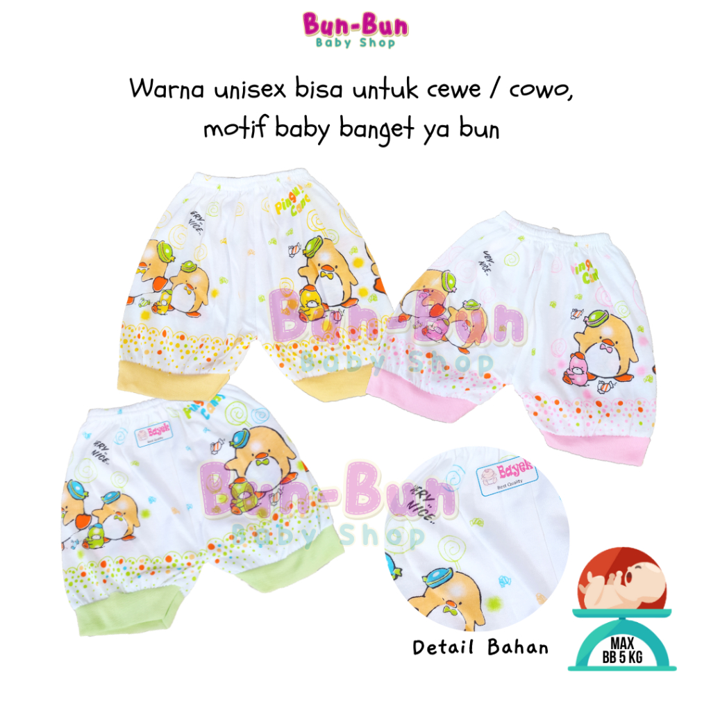 Celana Pendek Bayi Laki Perempuan Perlengkapan Bayi Baru Lahir Baju Baby Newborn  Pakaian
