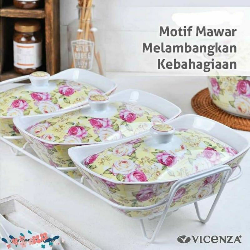 Vicenza casserol/wadah saji/prasmanan/tempat lauk