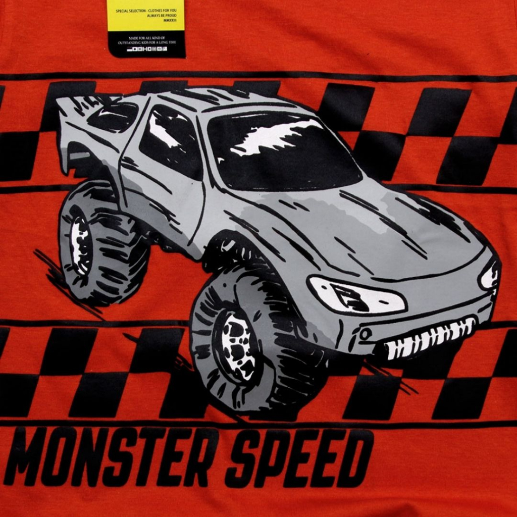 Kaos Mobil Anak Laki Laki Grosir Ecer Baju Kaos Anak Laki-Laki Superhero Mobil MOnster Speed Coral Abadi Grosir