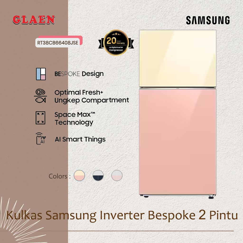 Kulkas Samsung BESPOKE Inverter 2 Pintu RT42CB66408CSE | Kulkas Samsung dengan Ungkep Compartment