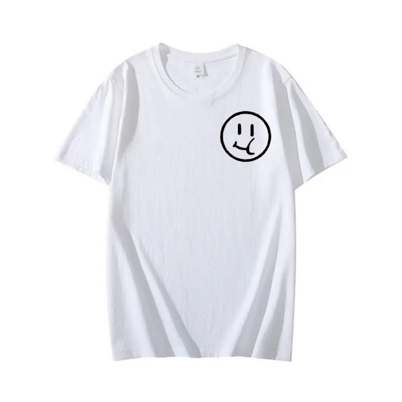 Atasan baju kaos pria kaos oblong laki laki dewasa lengan pendek smiley