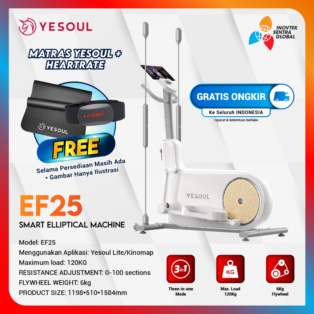 Yesoul EF25 Smart Elliptical Machine Alat Gym Fitness Garansi Resmi