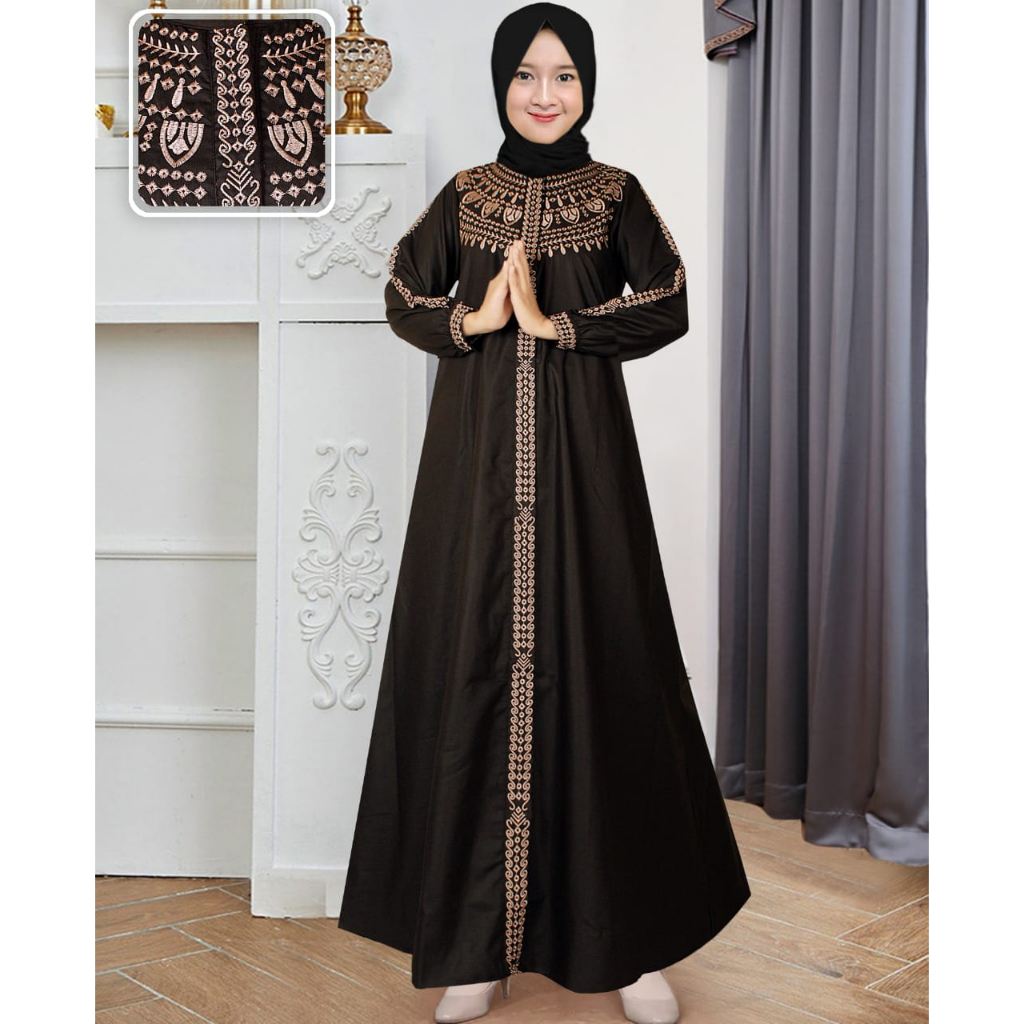 Gamis Anak Bahan Katun Toyobo Bordir | Gamis Bordir Anak Terbaru |Gamis Toyobo Anak