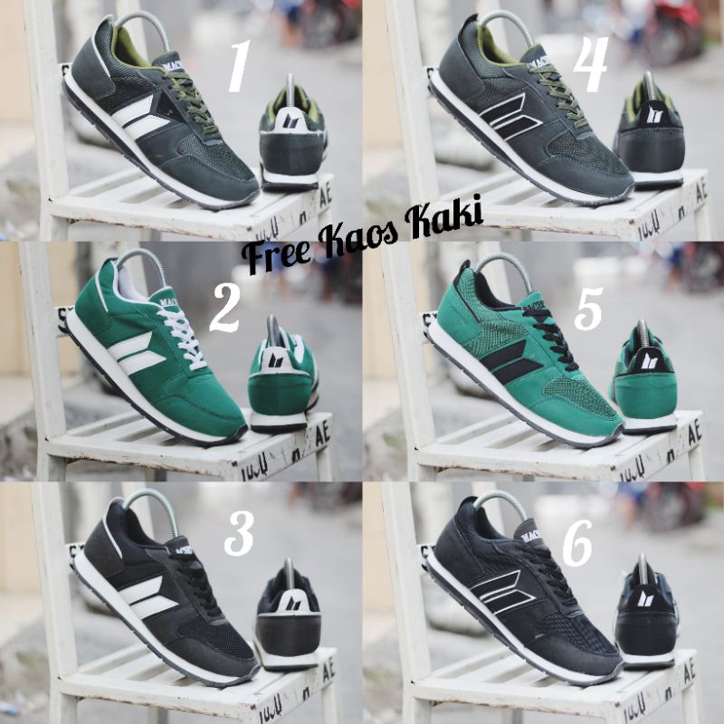 SNEAKERS MACBETH CLASSIC SIZE 39 - 43 SEPATU SUEDE PRIA ARMY HITAM PUTIH