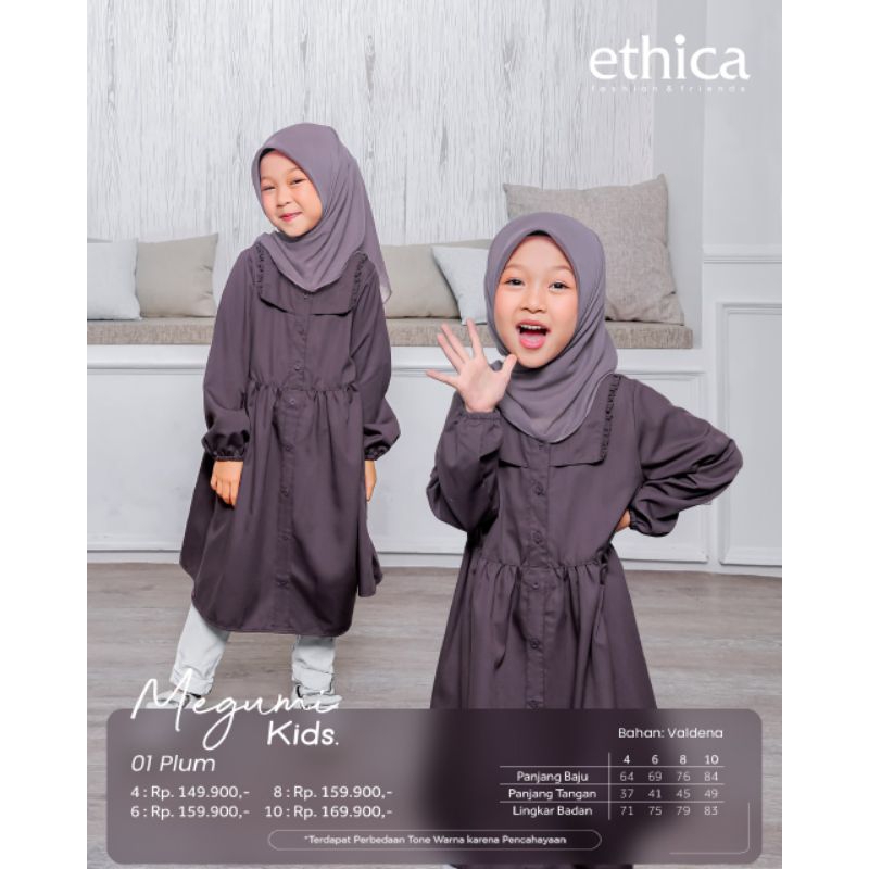 Ethica Tunik Anak Megumi Kids 01 (Plum, Dusty Pink, Cream, Blue)