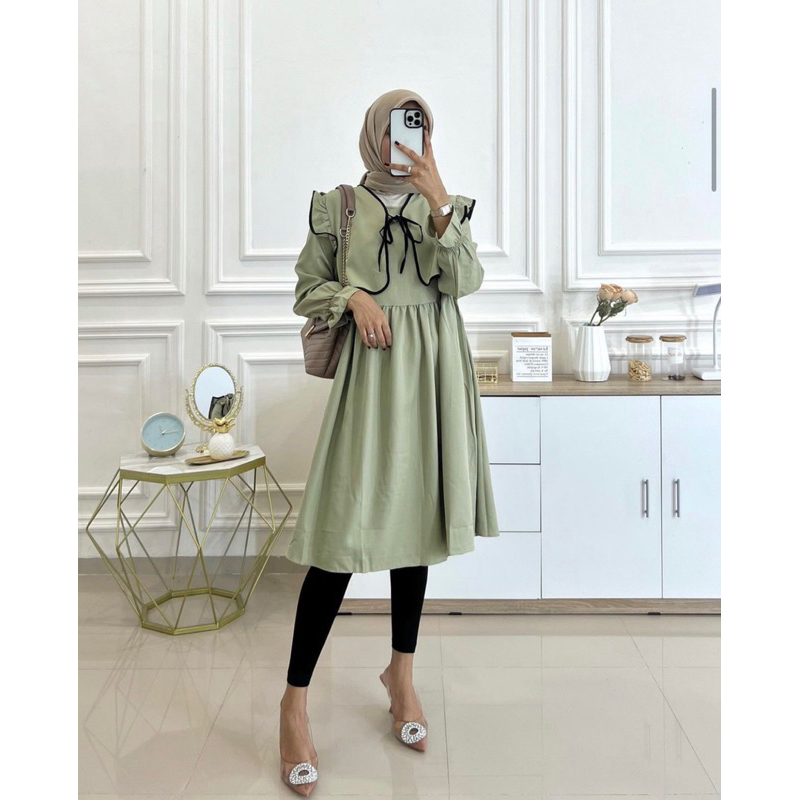 RIA TUNIK || TUNIK POLOS ROMPI KEKINIAN TERBARU || OOTD FASHION WANITA ||