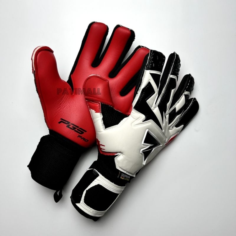 SARUNG TANGAN KIPER PGS PRO EAGLE BLACK RED TERBARU 2023 FREE SABLON ID NAMA