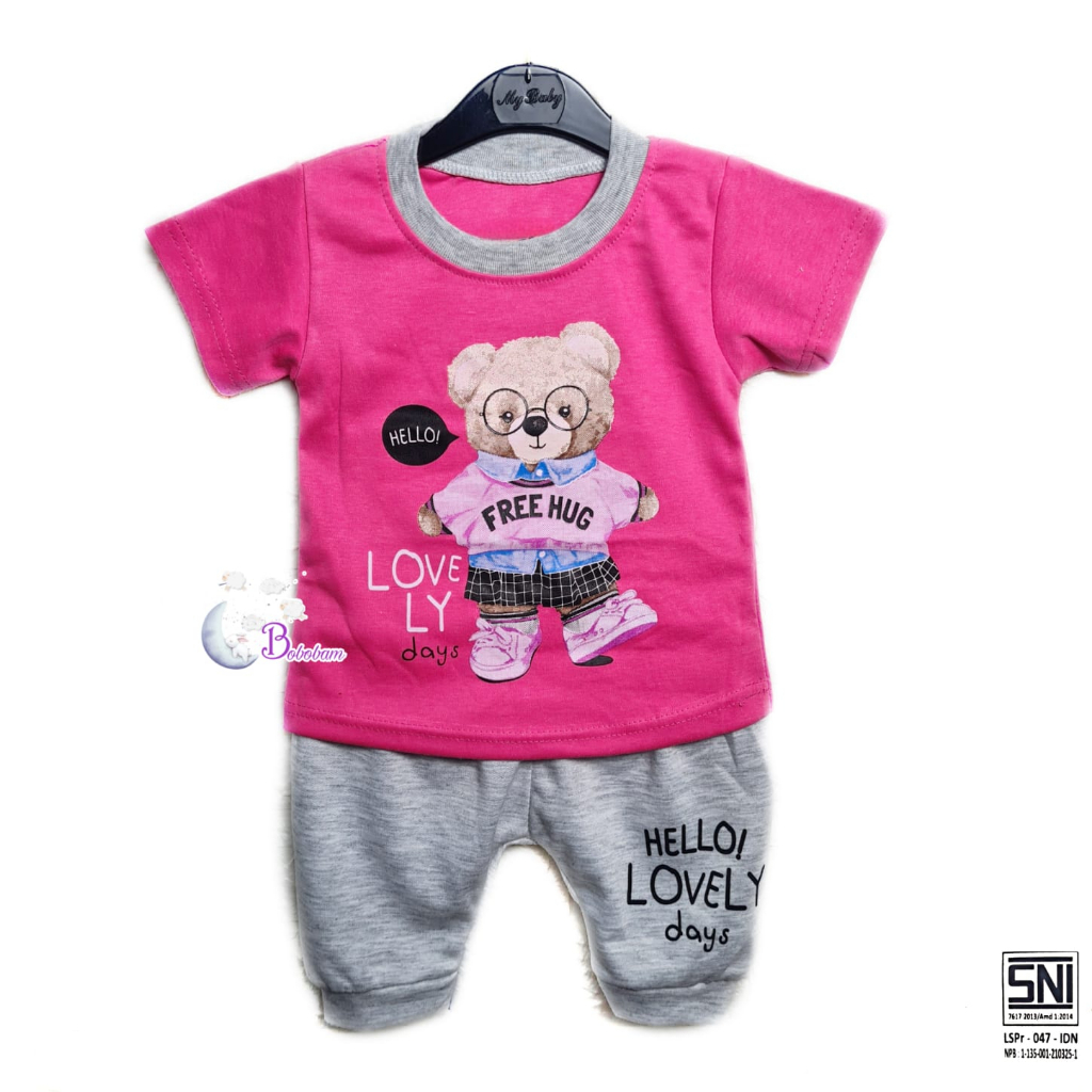 BOBOBAM BAJU BAYI PEREMPUAN SETELAN ANAK CEWE LUCU STELAN CEWEK 6 12 BULAN IMUT CANTIK BEAR