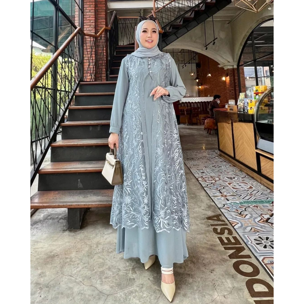 Gamis Dress Brukat Pesta Mewah Mamanda Maryam Maxy Busui Terbaru Dhuhayu Dress Fashion Muslim Wanita Gamis Brokat