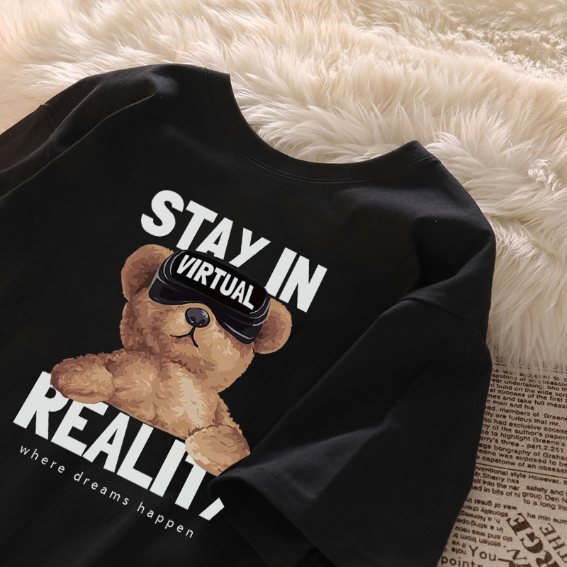 T Shirt Bear Kaos Oversize Kaos Wanita Korean Style Ootd Fashion Street Style