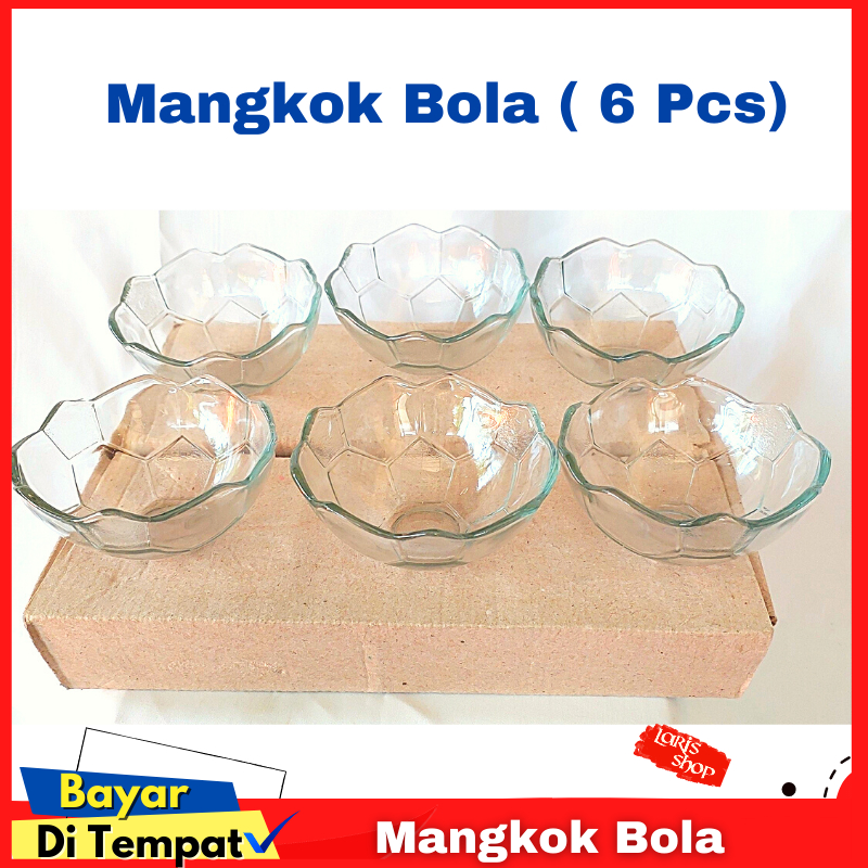 Mangkok Mangkuk Kaca Bola Kecil (6 Pcs)
