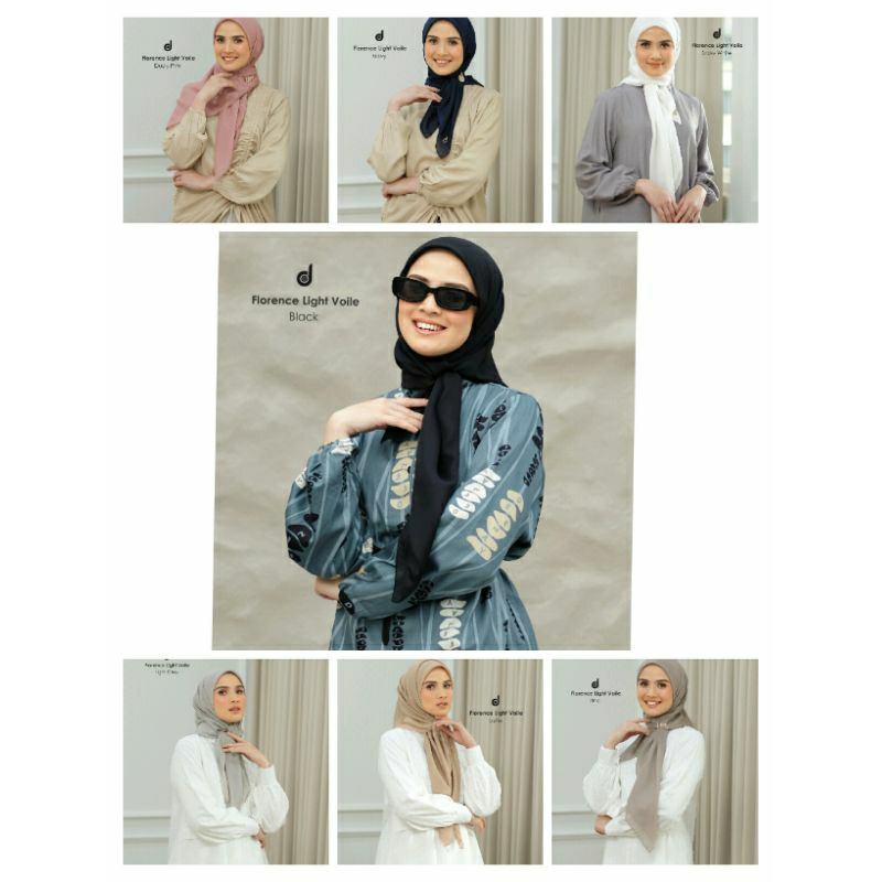 HIJAB DEENAY FLORENCE PLAIN SERIES ( BLACK DUSTY PINK LATTE LIGHT GREY NAVY SNOW WHITE ZINC )