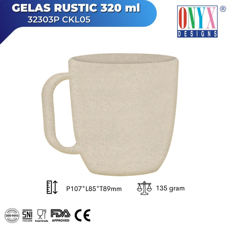 Onyx Rustic Mug 320ML Gleas Melamin isi 6 / Mug Rustic 32303P