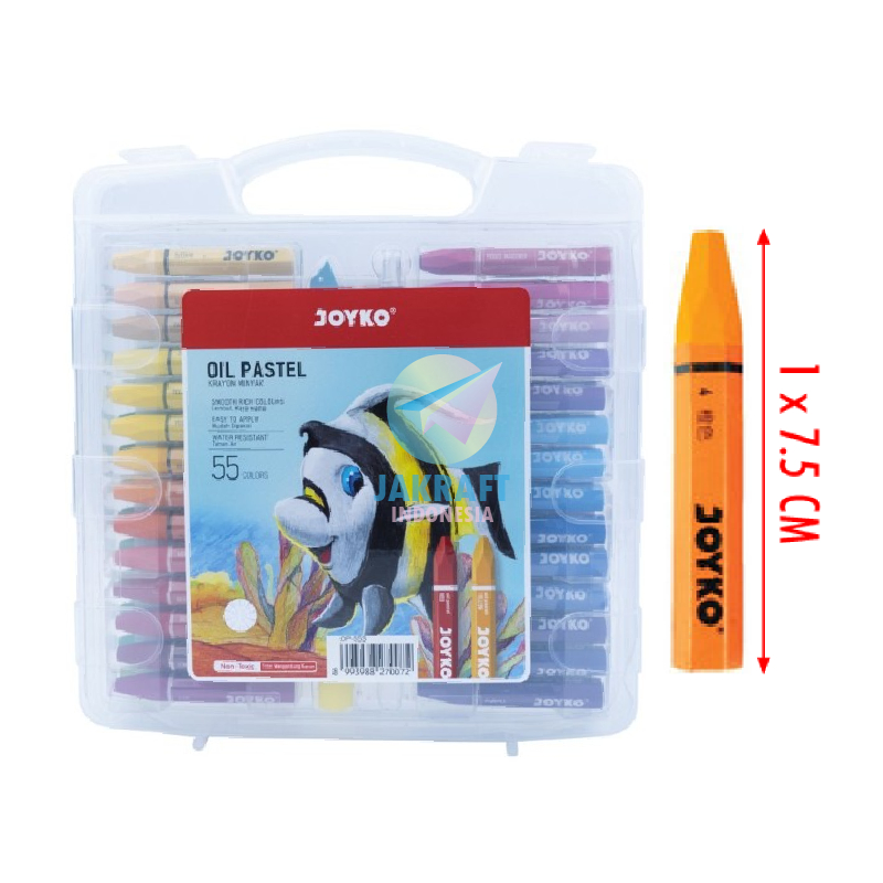 

(55 Pcs) Krayon 55 Warna JOYKO OP-55S Oil Pastels Crayon Aman Murah Anti Air Hard Case