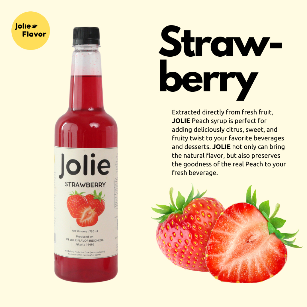 

Jolie Strawberry Syrup / Sirup Strawberry 750 ml