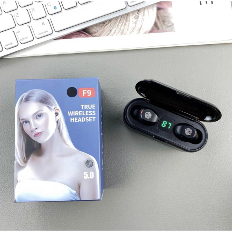 Headset Bluetooth TWS F9 Handsfree Earphone Wireless Airbuds