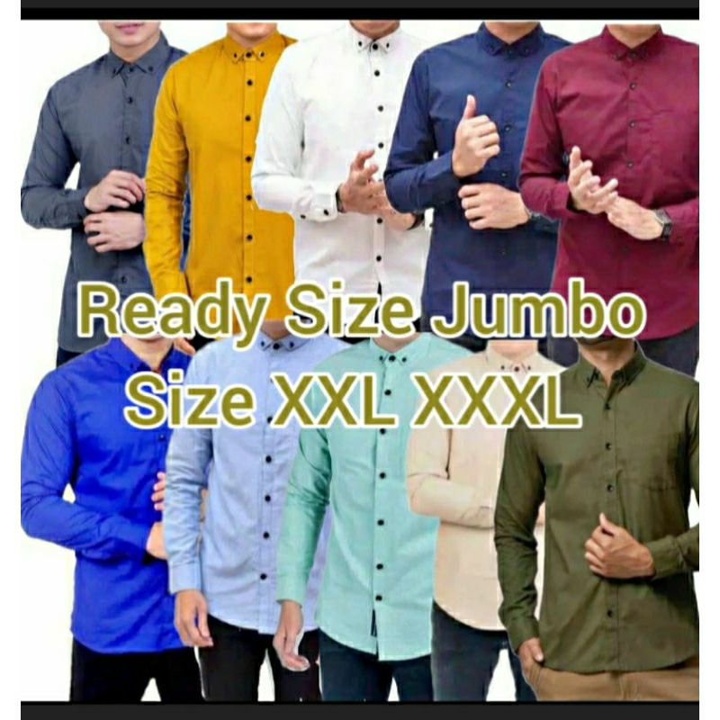 KEMEJA JUMBO PRIA LENGAN PANJANG BAJU POLOS COWOK WARNA,KEMEJA PRIA JUMBO,KEMEJA COWOK JUMBO,KEMEJA 
