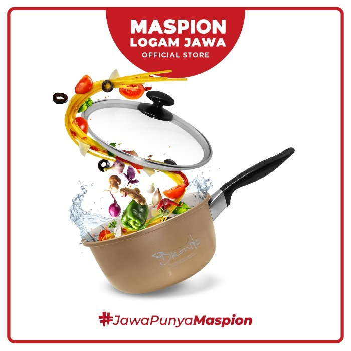 Maspion Panci Bronita Single Handle Tutup Kaca 16cm - Panci Aluminium Serbaguna