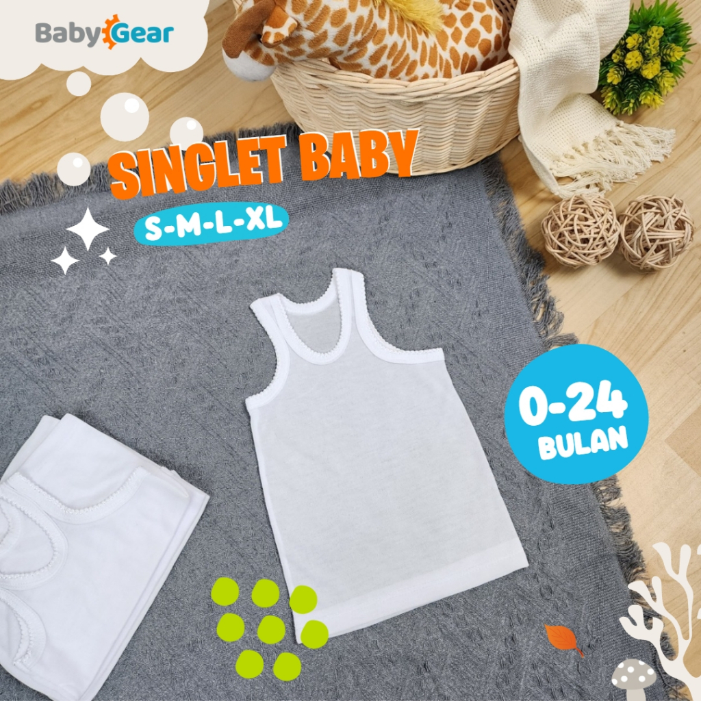 Singlet Bayi Kaos dalam Bayi Umur 0-2 Tahun