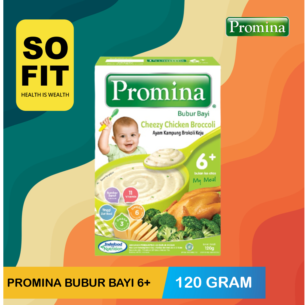 Promina Bubur Bayi 6+ 120gr / Bubur Tim Bayi / MPASI Bayi / Makanan Bayi / Snack Bayi / Cemilan Bayi