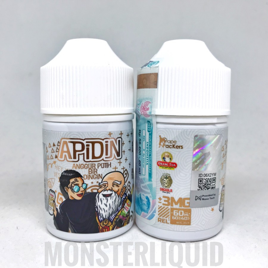 APIDIN ANGGUR PUTIH BIR DINGIN BY VAPEPACKERS X OT 3MG 60ML