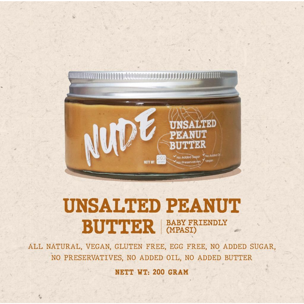 

XMASTER NUDE UNSALTED PEANUT BUTTER (MPASI / BABY FRIENDLY) NO ADDED SUGAR, NO PRESERVATIVES 200G