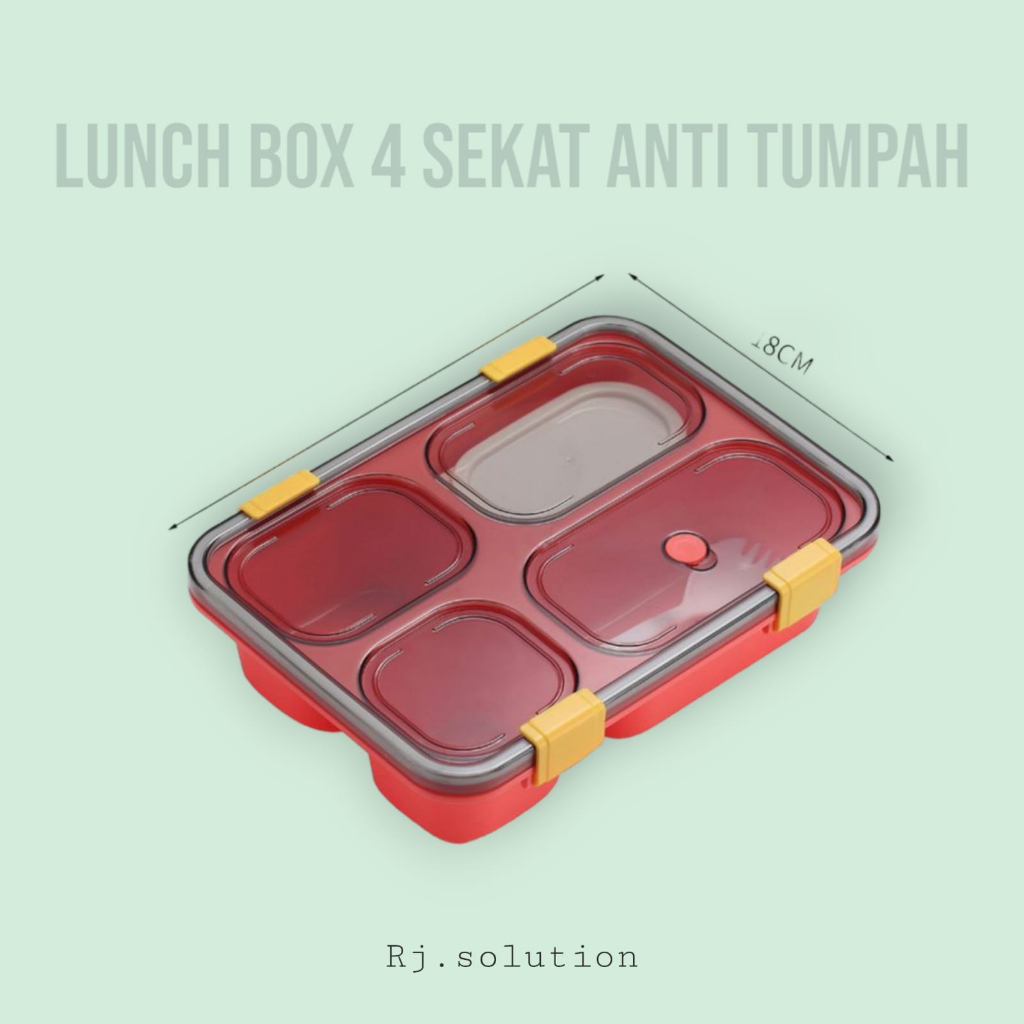 RJ Lunch box 4 sekat / bento anak / lunch box anti tumpah