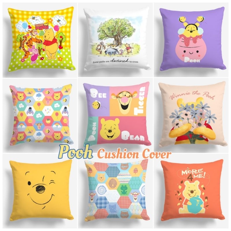 SARUNG BANTAL SOFA PRINT 40X40 CM MOTIF POOH LUCU SERIES