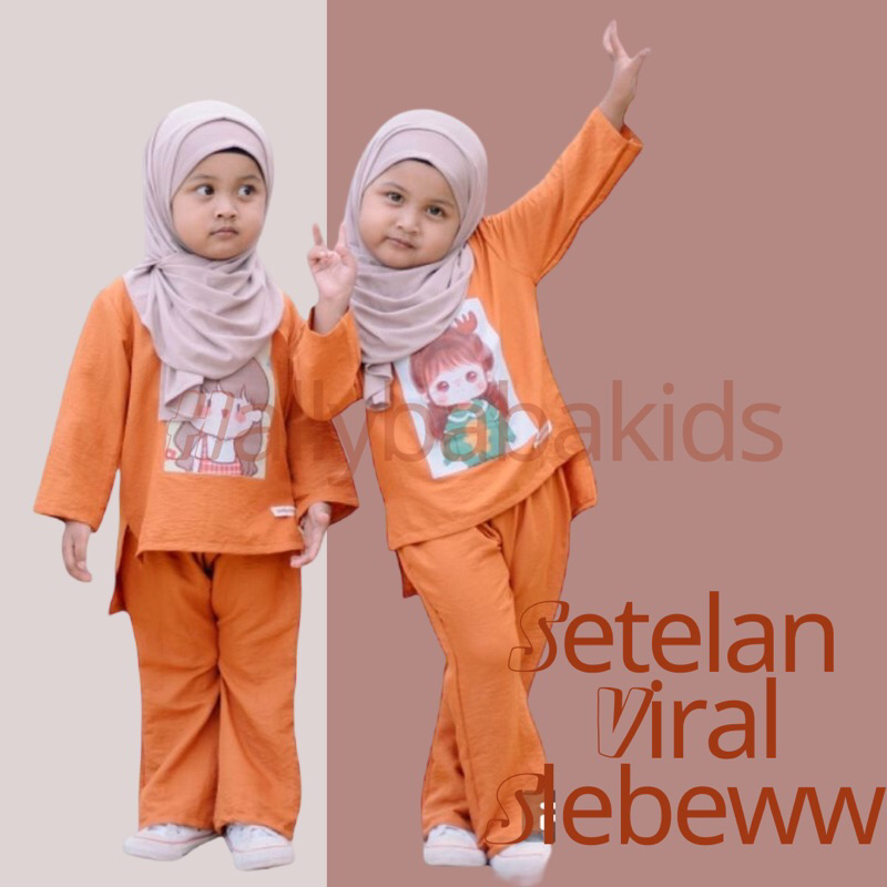 Hallybaba Kids - Setelan Anak (1-5th) Slebew Cringkle Set