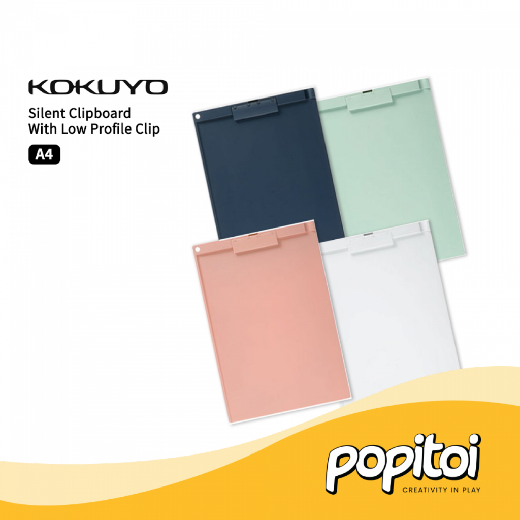 

Kokuyo Silent Clipboard A4 Portrait w Low Profile Clip Papan Kertas Art Board Tulis Jalan Ujian Dada