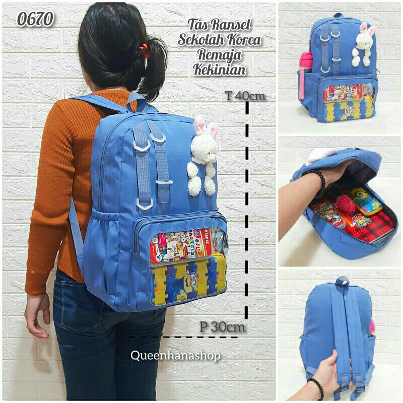 New Tas Ransel Sekolah Korea Remaja Kekinian 0670